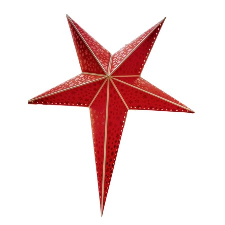 Christmas Xmas Star - Red, 5-Point, 80 cms, Zari-Printed with 1 Long-Arm (DELIVERING ONLY IN DELHI)